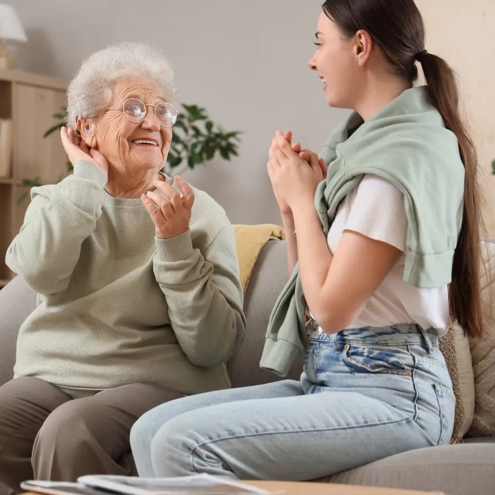 HCPC-registered Hear Better audiologist carrying out a free home hearing test in Sedgefield